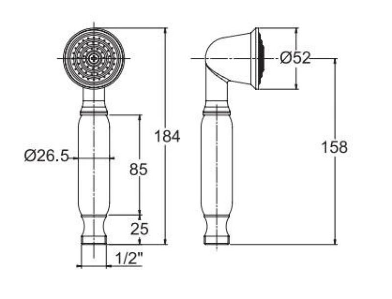 PB Classic bronze hand shower with white handle 1208957104