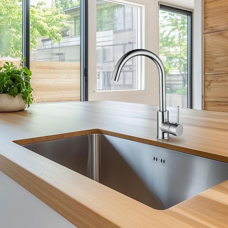 Ausmann Oder large stainless steel sink 74x40cm flush-mounted undermount and inset extra deep 22cm 1208957114