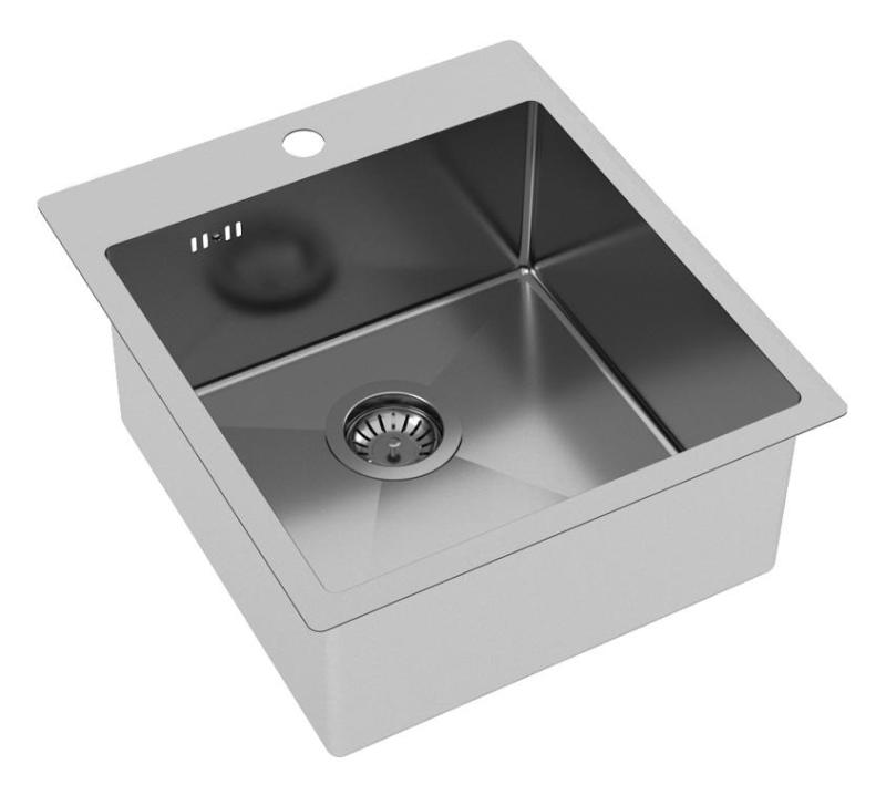 Ausmann Oder Blue stainless steel sink 45x50cm flush-mount and top-mount with tap hole bench 1208957117
