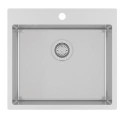 Ausmann Oder Blue stainless steel sink 55x50cm flush-mounted and inset with tap hole bench 1208957118