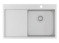 Ausmann Oder Blue stainless steel sink 78x50cm flush-mounted and inset with drainer 1208957121