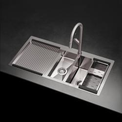 Ausmann Oder Blue 1.5 stainless steel sink 100x51cm flush-mounted and inset with drainer 1208957127