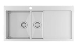 Ausmann Oder Blue 1.5 stainless steel sink 100x51cm flush-mounted and inset with drainer 1208957128