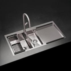 Ausmann Oder Blue 1.5 stainless steel sink 100x51cm flush-mounted and inset with drainer 1208957128