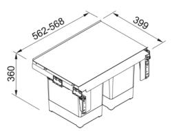 Franke Sorter Garbo 60-2 built-in waste system 2 x 18 Liter waste bucket 1210284027
