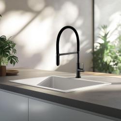 Ausmann Lavea gun metal kitchen faucet PVD graphite with swivel and flexible spout 1208957437