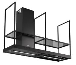 Franke Mythos T-Shelf island extractor hood matte black 180cm with shelves 3250678073