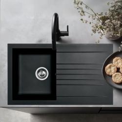 Ausmann Fibre sink black reversible with drainer inset 86x50 cm 1208957665