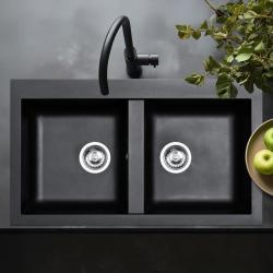 Ausmann Fibre double sink black plastic inset 86x50cm 1208957669