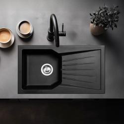 Ausmann Fibre 6 sink black reversible with drainer inset 78x43.5 cm 1208957670