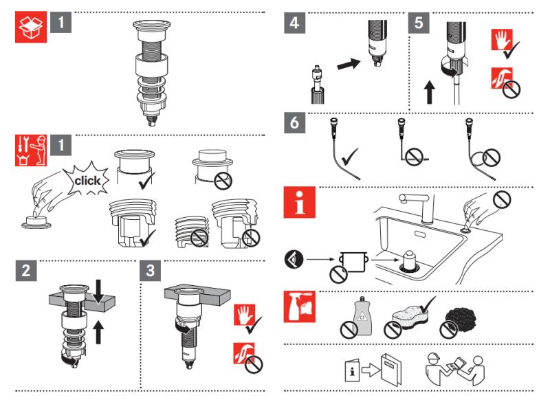 Franke drain set for sinks with integrated drain (turbo) with automatic drainage and stainless steel push button 1208957709