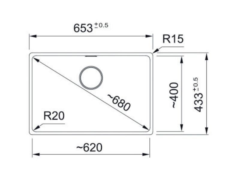 Franke Maris MRG 110-62 Fragranite matt black sink undermount 