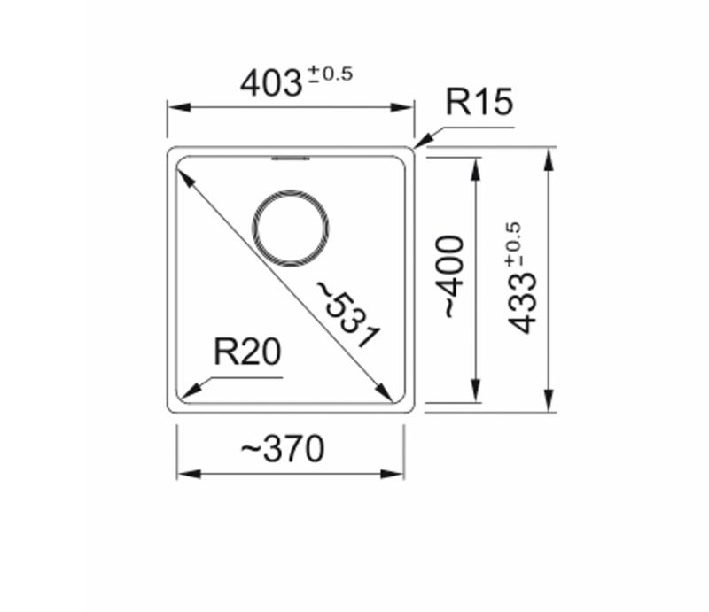 Franke Maris MRG 210-37 Fragranite matte black sink flush mount