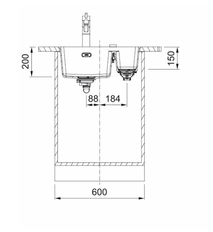 Franke Maris MRG 160-34-15 Fragranite Onyx Sink Right Undermount
