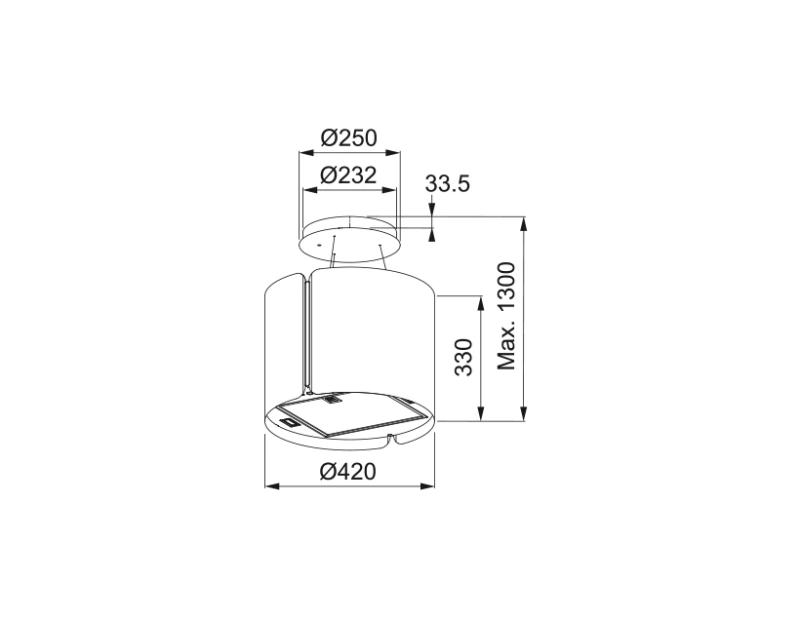 Franke Smart Suspended island stainless steel hood 42cm 345.0654.870
