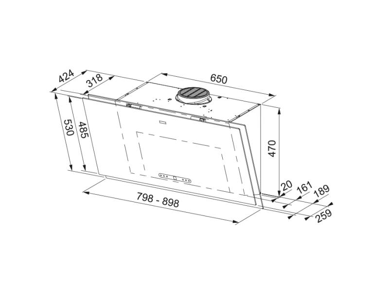 Franke Maris 2.0 Pro vertical black glass extractor hood 80cm 330.0682.358