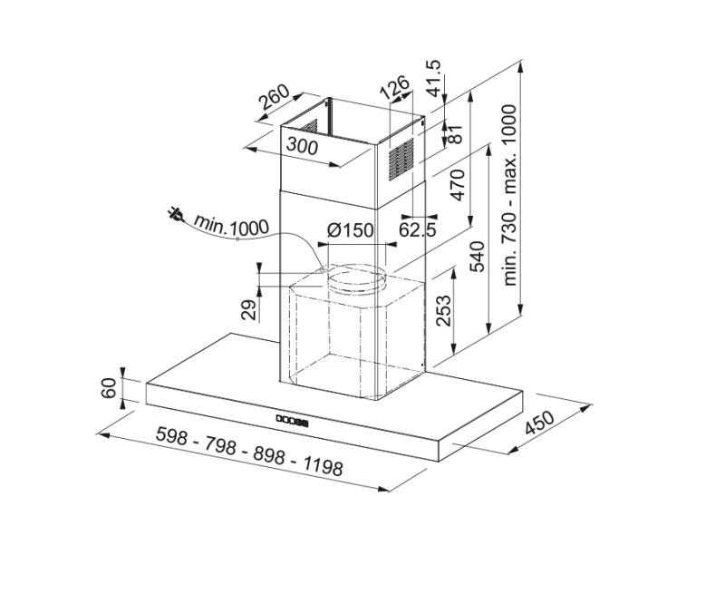 Franke Mythos Tale wall model matt black extractor hood 90cm 325.0657.512