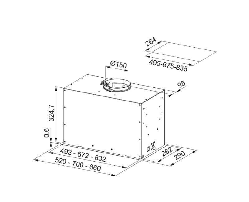 Franke Mythos Box Flush Premium built-in stainless steel extractor hood 70cm 305.0665.369