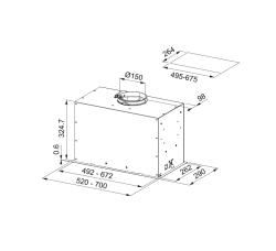 Franke Maris Box Flush EVO built-in stainless steel extractor hood 52cm 305.0665.359