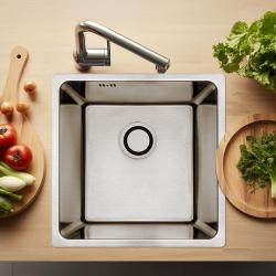 Aquadesign R25 handle top mount, undermount, and flush mount sink stainless steel 40x40cm 1208958206