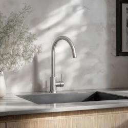 Ausmann Inox Square kitchen faucet swivel spout full stainless steel 1208958308