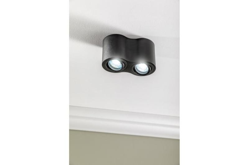 Decor Ceiling luminaire AVEIRO DUO BIS aluminium 160x80x90mm IP20 max 20W*2 round black 1208963834