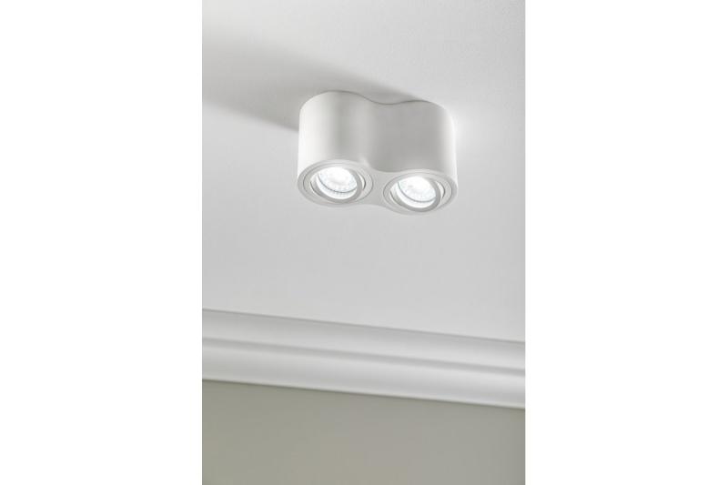 Decor Ceiling luminaire AVEIRO DUO BIS aluminium 160x80x90mm IP20 max 20W*2 round white 1208963835