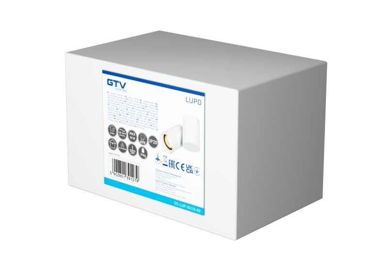 Decor Ceiling luminaire LUPO aluminum 11.6x5.6x11.5 IP20 1*GU10 max. 50W round white 1208963927