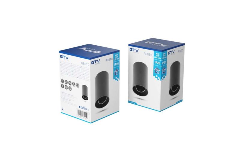 Decor Ceiling light fixture RESTO PC φ80x125mm IP20 max 20W round black 1208963985