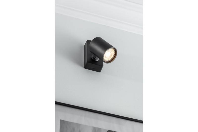 Decor Wall fixture  SANTO aluminium IP20 max. 20W single round black 1208963993
