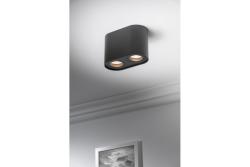 Decor Ceiling light fixture SENSO DUO aluminum 83x165x110 IP20 max 50W round black 1208964011