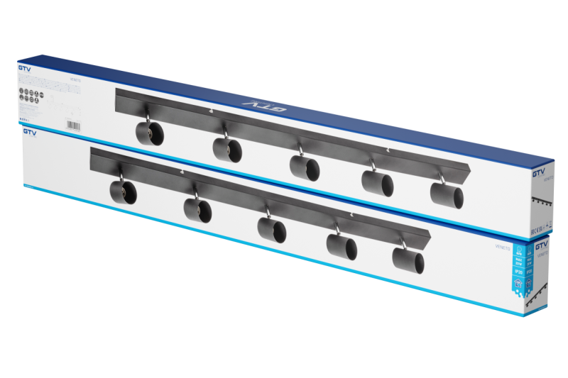 Decor Ceiling luminaire VENETO IP20 max. 20W 5 x GU10 round black 1208964044