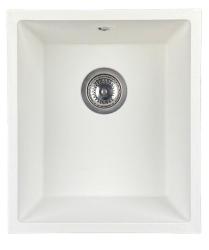 GraniteMy Universal granite white sink 34x40 cm white top-mounted undermount and flush-mount with stainless steel plug 1208967107