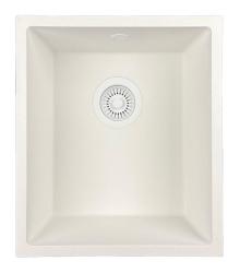 GraniteMy Universal granite white sink 34x40 cm white top-mounted, undermount and flush-mount with white plug 1208967146