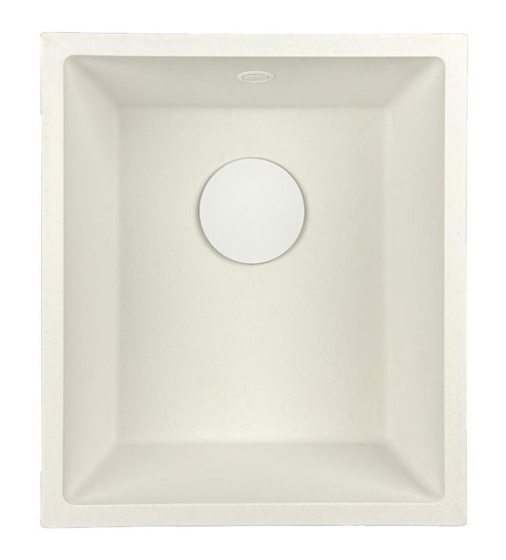 GraniteMy Universal granite white sink 34x40 cm white top-mounted, undermount and flush-mount with white plug 1208967146