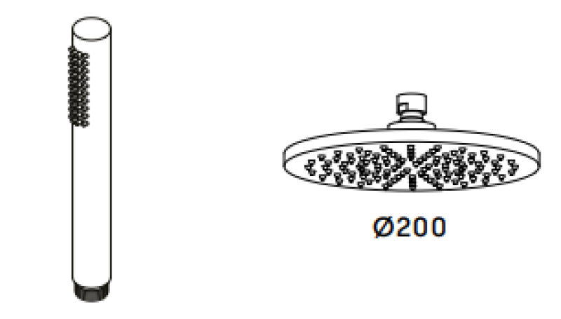 Waterevolution Flow shower combination with rain shower stainless steel T141NIE