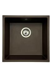 GraniteMy Universal granite café sink 40x40 cm top-mounted, undermount and flush-mount with stainless steel plug 1208967212