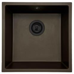 GraniteMy Universal granite café sink 40x40 cm top-mounted, undermount and flush-mount with black plug 1208967216