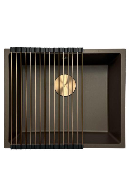 GraniteMy Universal granite café sink 50x40 cm top-mounted, undermount and flush-mount with copper plug 1208967229