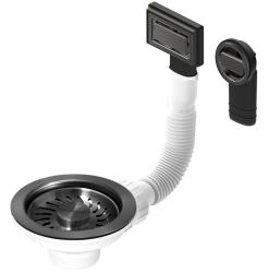 Granitemy basket plug set, PVD brushed gun metal, sink drain set including round and rectangular overflow 1208967253