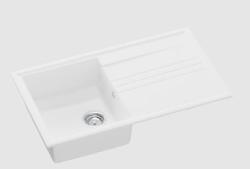 GraniteMy Vesi granite built-in white sink 86x50cm with draining reversible with stainless steel plug 1208967291