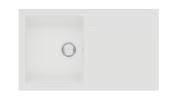 GraniteMy Vesi granite built-in white sink 86x50cm with draining reversible with stainless steel plug 1208967291