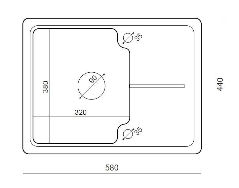 Quadri Kendal beige sand granite inset sink 58x44cm with drainer 1208967405