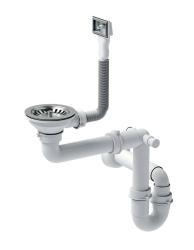 Quadri Oxford stainless steel sink drain set including overflow stainless steel 1208967548