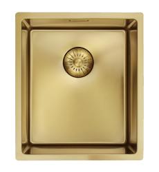 Pure.Sink Prestige sink 34x40 cm PVD Gold 10mm radius undermount, flush mount, and top mount PPG3440-60