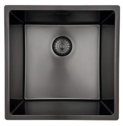Pure.Sink Prestige sink 40x40cm PVD Gun Metal 10mm radius undermount,flush mount,topmount PPG4040-61