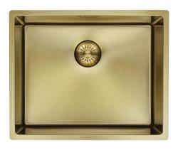 Pure.Sink Prestige sink 50x40 cm PVD Gold 10mm radius undermount, flush mount, and top mount PPG5040-60.