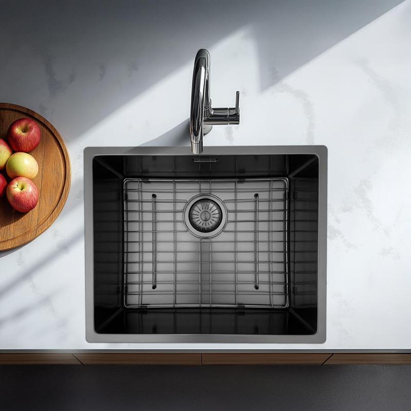 Pure.Sink Prestige bottom grid 50 Gun Metal PPGGD50-61