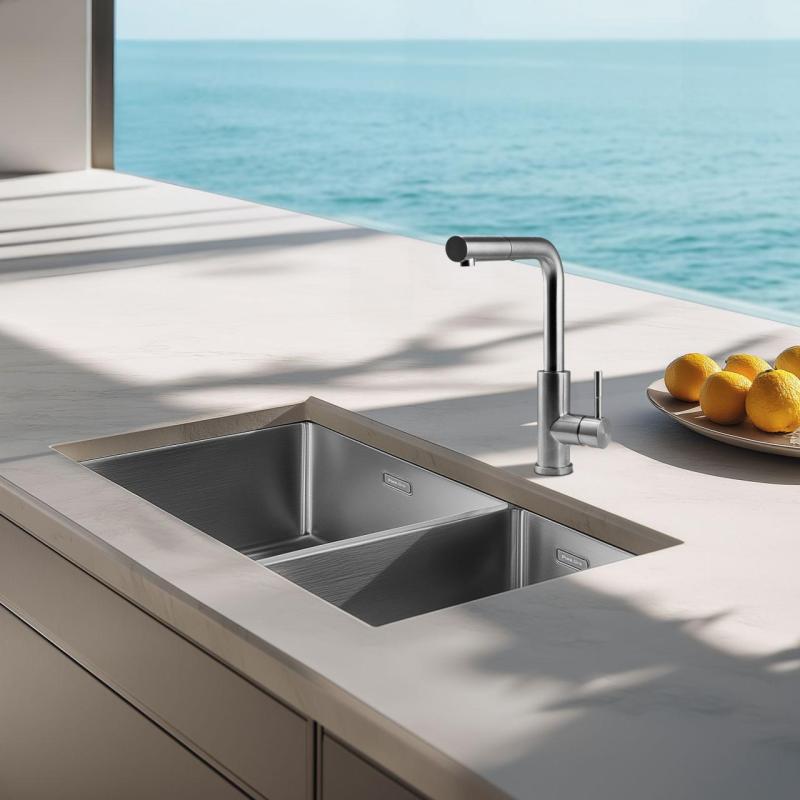 Pure.Sink Elite Steel Spark-S kitchen faucet stainless steel with pull-out spout PS8041-02