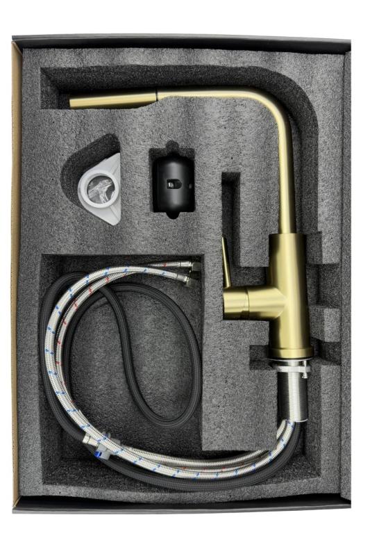 Pure.Sink Elite Steel Spark-S kitchen faucet PVD brushed gold with pull-out spout PS8041-60